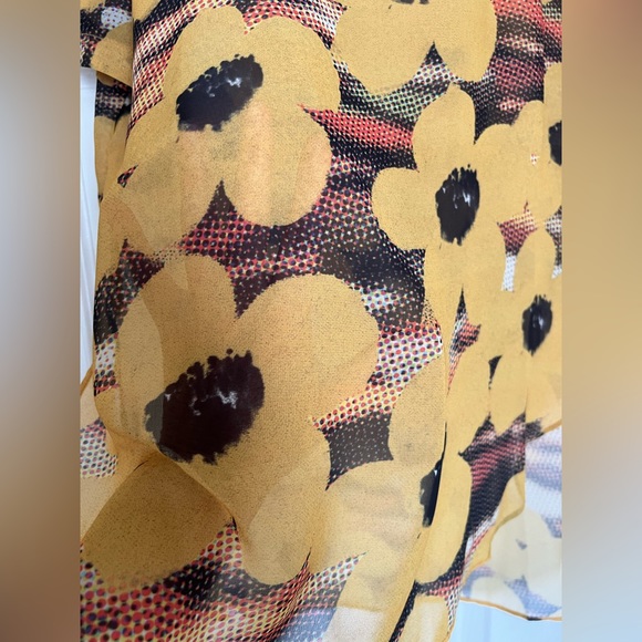 Topshop Sheer Floral Print High Low Hem Blouse Size 6 - Picture 5 of 5